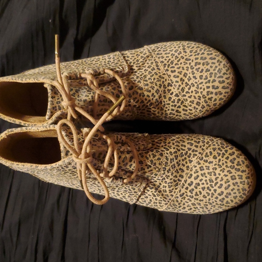 Tom's Leopard Print Wedge Boot - image 1